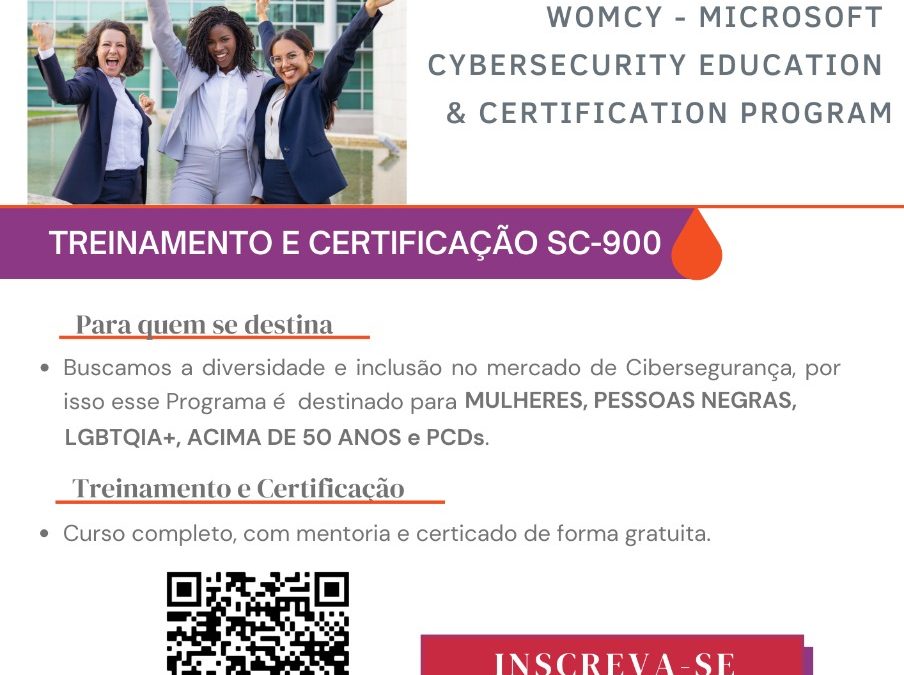 Microsoft e WOMCY oferecem curso e certificação gratuitos em cibersegurança com foco em mulheres e públicos sub-representados no mercado de TI